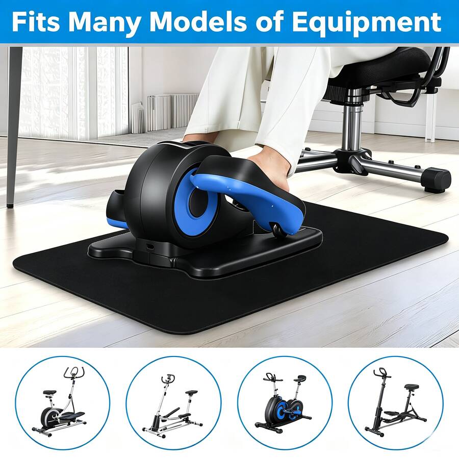 Luckybutterfly Double‑Sided Non‑Slip Exercise Equipment Mat, Floor Protector Mat For Mini Elliptical Leg Exerciser - Black - View 1