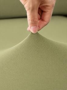 1pc Solid Color Chair Cover, Modern Minimalist Milk Silk Elastic Dining Chair Slipcover, Suitable For Living Room, Bedroom, Dining Room, Study, Removable And Washable, All Season - Olive Green - View 8