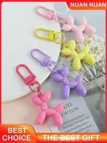 10pcs Cute Candy Color Balloon Dog Keychains, Dopamine Resin Dog Pendant, Lobster Clasp Key Ring, Cartoon Animal Charm. Suitable For Bags, Wallets, Pencil Cases, Car Keys, Perfect Gift For Friends, Family And Colleagues (Random Color). - A - View 11