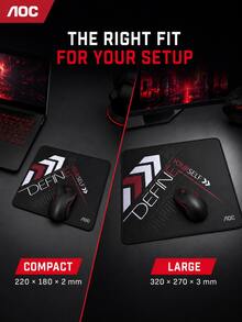 AOC Gaming Mouse Pad, Smooth Cloth Surface, Precision Stitched Edge, Non-Slip Desk Mat For Gaming & Office, Compact/Large Size - View 2