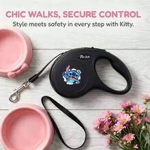 Disney's Stitch Automatic Retractable Pet Leash, Cute Design, 3 Meters Rope Length Dog Leash, Durable Pet Leash, Suitable For Pet Outings, Small And Medium Pet Travel, Outdoor Dog Walking. - Green - View 9