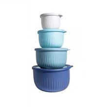 8-Piece Mixed Size Round Bowls, Nesting Plastic Meal Prep Bowl Set With Lids - Assorted Size Small Food Containers - Multicolor - View 14