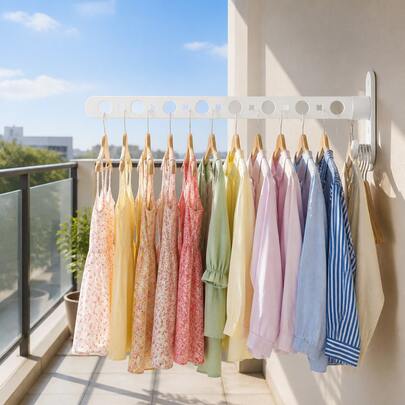Tendedero plegable de pared sin necesidad de taladrar, diseño de malla de aluminio que ahorra espacio, brazo giratorio de 180° para un fácil acceso, aleación sólida y resistente que sostiene abrigos y toallas, se pliega para quedar plano cuando no se usa, perfecto para el cuarto de lavado, el armario y la entrada.