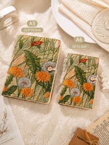 2pcs A5 & A6 Vintage Floral Refillable Notebook Set, Plant Woven Fabric Cover Loose Leaf Planner, With Button Closure, Artistic Writing Journal, Suitable For School, Office, Study And Gift - Upgraded Fabric Surface - View 9