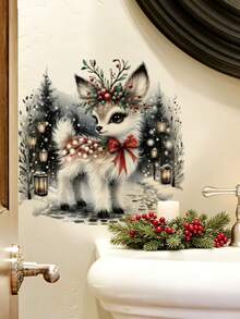 mama look 1pc, Multi-Style, Christmas Decoration Wall Sticker, Green Santa Claus, Christmas Puppet, Elf Standing In A Row, Deer Christmas Series Sticker, PVC Self-Adhesive Removable Wall Sticker, Suitable For Bedroom, Living Room, Study, Dining Room, Bathroom, Home Wall Decoration, Door Sticker/Toilet Sticker - Multiple Styles - View 15