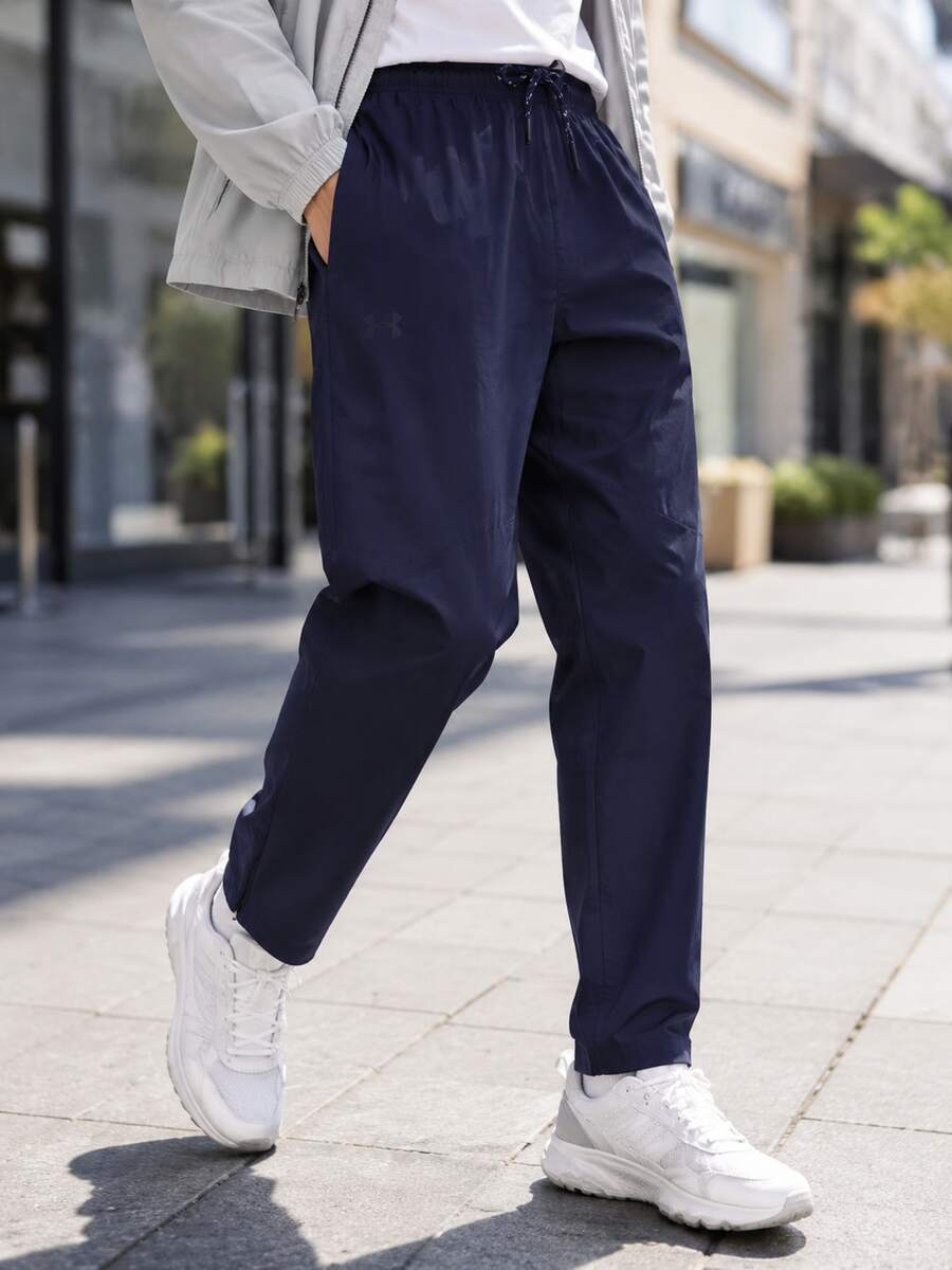 Under Armour Men's Icon Legacy Windbkr Pants, Woven Straight Leg Single Layer Travel Running Pants 1382876-410 - Blue - View 1