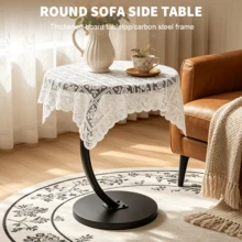 Lislark C-Shaped Sofa Side End Table Coffee Laptop Table,Lightweight Mobile Bedside Storage Rack,Living Room Bedroom - Brown - View 8