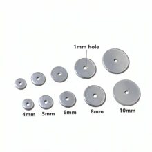 50Pcs Stainless Steel 4/5/6/8/10mm Flat Round Loose Spacer Beads For DIY Jewelry Necklace Bracelets Making Accessories - Spacer - View 2