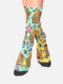 Cool 360° Printed Men's Socks - Streetwear Socks, Skateboarding,Capybara,Cute Series,Colorful,Funny Socks, Fit Daily, Holiday & Party Occasions - Multicolor - View 2