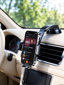 360° Rotatable Suction Cup Car Phone Holder, Flexible Long Arm Dashboard & Windshield Mount, Strong Adhesive Base Hands-Free Phone Stand, ABS Material Universal Smartphone Navigation Bracket, Suitable For Vehicles - A - View 5