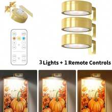 Picture Light With Remote Control, Battery-Powered, Wireless LED Painting Light, Adjustable Dimming And Timing Functions, 3 Lighting Modes, Metal Art Light, Art Display Light Suitable For Picture Frames, Artworks And Portraits, Wall Decoration Round Light,150mAh Remote Control. - Round Wall Lamp - View 14