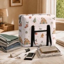 1pc Christmas Multi-Function Foldable Travel Organizer Bag, Shoulder Bag, Hand Luggage Bag, Trolley Bag, Large Capacity Portable Travel Storage Bag - View 1