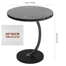 Lislark C-Shaped Sofa Side End Table Coffee Laptop Table,Lightweight Mobile Bedside Storage Rack,Living Room Bedroom - Black - View 2