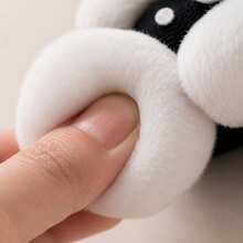 SANRIO 1pc KT Cat Plush Keychain, Black & White Hello Kitty Bag Charm, Cute Hooded Cloak Stuffed Doll Pendant For Backpack, Purse, Keys & Gift - Multicolor - View 3