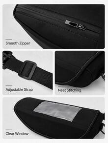Motorcycle Handlebar Bag Front Storage Bag With Transparent Touchscreen Window GPS Navigation Storage Bag Large Capacity Motorcycle Organizer Bag Adjustable Shoulder Strap Crossbody Bag Suitable For Scooter Electric Bike Bicycle Universal Motorcycle Accessories - A - View 11