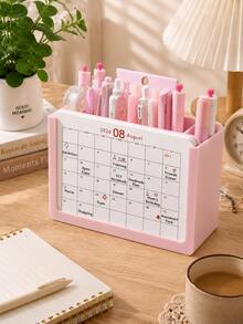Set Kalender Perencana Kreatif Baru 2027 dengan Tempat Pena dan Kartu (Kalender Oktober 2026 - Desember 2027), Dekorasi Meja Kantor, Organizer Penyimpanan Catatan dan Tanda Tangan Multifungsi, Perlengkapan Kantor untuk Perencanaan dan Manajemen - A - View 10