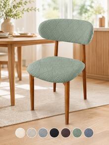 2pcs/Set Solid Color Jacquard Wooden Chair Cushion Covers, All Season Split Design Dining Chair Seat Covers With Backrest Covers, Suitable For Hotel And Home Decor - Multicolor - View 1
