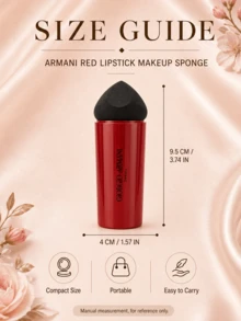 Giorgio Armani Armani Red Tube Beauty Blender, 1pc, Soft Sponge For Even Powder Application, Lightweight Tapping For Smooth Makeup Without Cakey Finish, Suitable For All Skin Types - Makeup Sponge - View 4