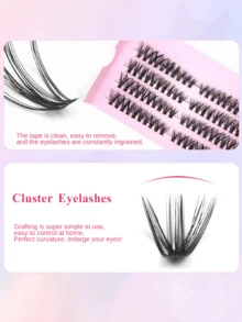 4 Pairs Spiky Lash Clusters, Thick Lash Tufts With Pointed Tips, Wispy Cluster Lash Extensions, D Curl Individual Lashes, 30D/40D/50D/60D Fluffy Lash Clusters, DIY Lash Look, Individual Lashes - View 4