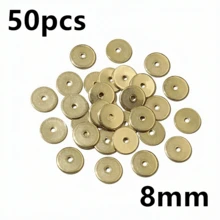 50Pcs Stainless Steel 4/5/6/8/10mm Flat Round Loose Spacer Beads For DIY Jewelry Necklace Bracelets Making Accessories - Spacer - View 17