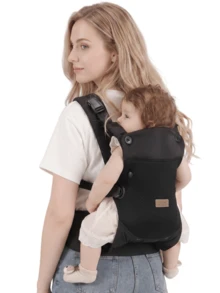 Infant Carrier For Young Babies, Front-Facing Baby Carrier, Front And Back Dual-Use Lightweight Baby Carrier For Outings - Black - View 4