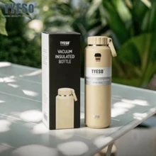 Tyeso 710ML Large Capacity Vacuum Insulated Bottle With Handle Easy Open Lid Sports Water Bottle Unisex Portable Insulated Mug For Outdoor Sports With Coffee Sticker - Multicolor - View 10