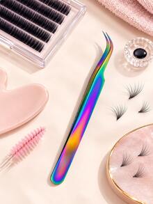 Pinça Curva Profissional para Extensão e Alongamento de Cílios Lash Designer Precisão Fio a Fio e Volume - Visão 7