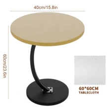 Lislark C-Shaped Sofa Side End Table Coffee Laptop Table,Lightweight Mobile Bedside Storage Rack,Living Room Bedroom - Wood Color - View 2