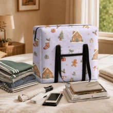 1pc Christmas Multi-Function Foldable Travel Organizer Bag, Shoulder Bag, Hand Luggage Bag, Trolley Bag, Large Capacity Portable Travel Storage Bag - View 12