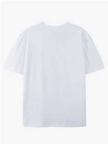 Cartoon Beer Mug Graphic Oversized Cotton Tee, Funny Slogan Loose Short Sleeve Oktoberfest Beer Party Top - White - View 2