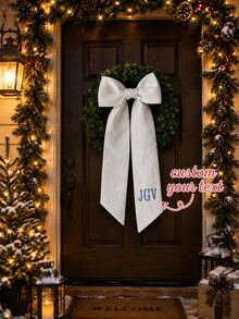Personalized Letter Wreaths And Sashes, Custom Front Door Wreaths And Sashes, Custom Initial Letter Door Decorations, Embroidered Front Door Bows, Letter Wreath Ribbons, Wreath Scarves, Suitable For Christmas, Parties, Weddings, And Home Decor. - Multicolor - View 3