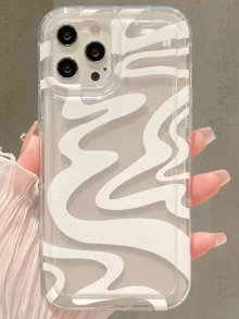 1 قطعة بطانية هاتف TPU مقاوم للصدمات بتصميم وسادة هوائية منحني ومموج مخصص وبسيط بتغطية كاملة متوافق مع Apple 18 17 16 15 14 13 12 11 Pro Max Air والسلسلة - متعدد الألوان - مشاهدة 1