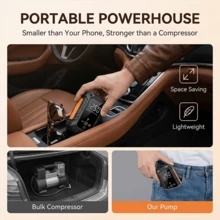 Portable Tire Inflator, Cordless Air Compressor, Rechargeable Electric Tire Pump With Digital Pressure Gauge, Led Light & Auto Shut-Off, 150psi Fast Inflation For Car, Motorcycle, Bicycle & Balls.7.4V 2000mAh - Wireless - View 5