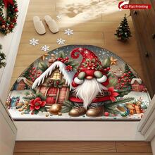 1PC Christmas Snow House Christmas Tree Snowy Scene Holiday Doormat, Small Rug, Welcome Mat, Carpet, Floor Mat, Outdoor Doormat, Kitchen Rug, Home Decor, Front Door Mat, Area Rug, Outdoor Mat, Home Decor, Area Carpet, Garden Rug - Multicolor - View 6