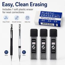 Mechanical Pencil Set, 2 Packs 0.5mm & 0.7mm Metal Mechanical Pencils , Refillable Drafting Pencils For Students, School, Office, Writing & Drawing - Multiple Styles - View 8