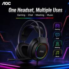 AOC 1pc Lenovo Professional Bluetooth Headphones 40mm Large Dynamic Driver HiFi Stereo Bluetooth 5.4 Wide Compatibility Breathable Soft Ear Cushions Comfortable Long-Term Wear Black - View 5