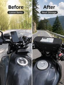 Motorcycle Handlebar Bag Front Storage Bag With Transparent Touchscreen Window GPS Navigation Storage Bag Large Capacity Motorcycle Organizer Bag Adjustable Shoulder Strap Crossbody Bag Suitable For Scooter Electric Bike Bicycle Universal Motorcycle Accessories - A - View 7