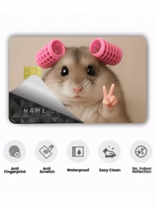1/2/4pcs Curly Hair Mouse Credit Card Stickers, Cute Pet Party Birthday Gift, PVC Material Anti-Fingerprint Anti-Scratch Wear-Resistant Skin, Suitable For Men, Women, Couples, Small Chip Card, Bank Card, Credit Card, Transportation Card, Student Campus Card DIY - Type a - View 17