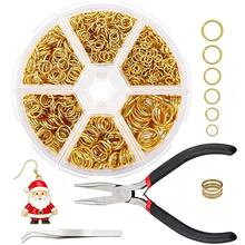 6-Compartment Storage Box With Gold Open Jump Rings Jewelry Making Kit, 4-10mm Silver Open Jump Rings, With Pliers, Tweezers And Ring Opener, For Jewelry Repair, DIY Necklace, Bracelet, Earring, Keychain Making - Multicolor - View 1