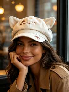 1-Day Style Smiling Face Octagonal Hat, Windproof, Sun Protection, UV Protection, 3D Design, Foldable, Fashionable & Versatile, Elegant, Soft & Comfortable, Breathable, Multi-Functional, Flattering, Face-Slimming, Suitable For Beach, Outings, Hiking, Cycling - Multicolor - View 3