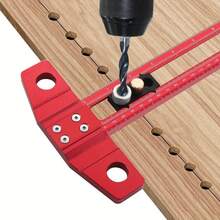Aluminum Alloy Woodworking Drill Guide, 2-In-1 Positioning Marking Ruler, Multi-Function T-Square With 6/8/10mm Drill Bushings, Non-Electric Precision Positioning Sleeve Set - Multicolor - View 2