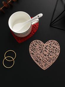 6-24pcs Hollow Heart Heat-Insulated Coasters, Vintage Lace Style PVC Round Lace Edge Non-Slip Heat-Resistant Table Mats, Suitable For Christmas Afternoon Tea Home Party - Multicolor - View 7