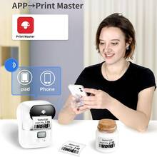 Phomemo M110 Wireless Label Printer - 203dpi Portable Label Maker, Suitable For Small Businesses, Offices, Stores - Compatible With IOS/Android And PC - Suitable For Barcode, Price, Logistics, Address And Clothing Labels - White - View 7