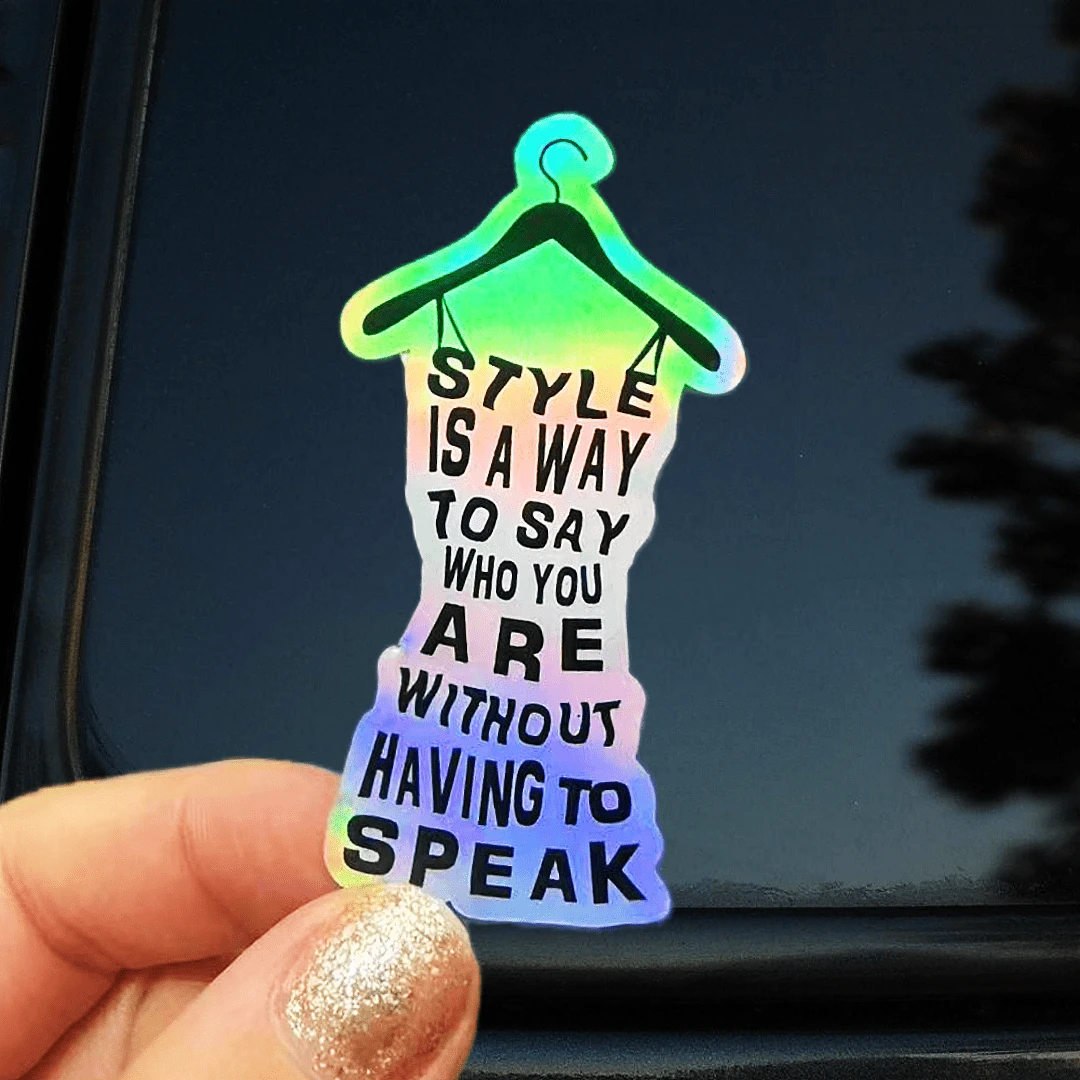 Clothing Hanger Text Sticker, 