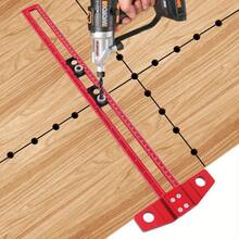 Aluminum Alloy Woodworking Drill Guide, 2-In-1 Positioning Marking Ruler, Multi-Function T-Square With 6/8/10mm Drill Bushings, Non-Electric Precision Positioning Sleeve Set - Multicolor - View 4