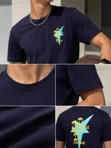 Puma Men's Short Sleeve ROAD TO UNITY Graphic Tee, Comfortable Casual Loose Fit Navy Blue Ribbed Collar T-Shirt 634201-16 - Navy Blue - View 5
