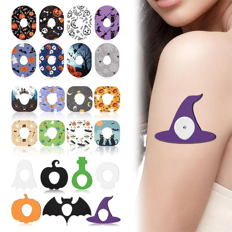 8/2PCS Halloween Patches, CGM Patches, Sensor Cover With Sticker, Waterproof, Sweat Proof, Flexible, Breathable, Pre Cut, Durable Adhesive Patches, Compatible With G7, G6, Over Patches - View 1