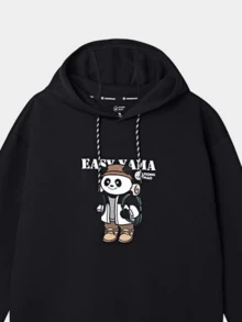 CAMEL CROWN Women's Outdoor Sweatshirt With Embroidered Pattern, Warm And Stylish Hooded Pullover Jacket For Spring And Autumn - Phantom Black - View 3
