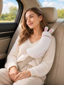 Car Seat Belt Shoulder Pad, Cute Cartoon Animal Seat Belt Protector Pillow, Soft Polyester Shoulder Pad, Neck Support Cushion, Universal Car Seat Belt Shoulder Strap Cover, Car Interior Accessory, Travel Pillow - A - View 4