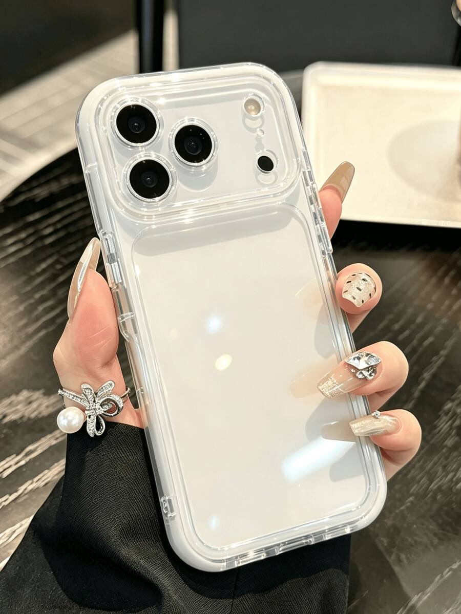 Clear Phone Case With Colored Bumper Compatible With IPhone 17Pro Max 17 16 15 14 13 12 11 Pro Max , Transparent Shockproof Reinforced Corner Protective Cover, Candy Color Slim Case - Clear - View 1